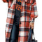 Women'S Flannel Plaid Shacket Fall Oversized Long Button down Shirt Jacket Shackets